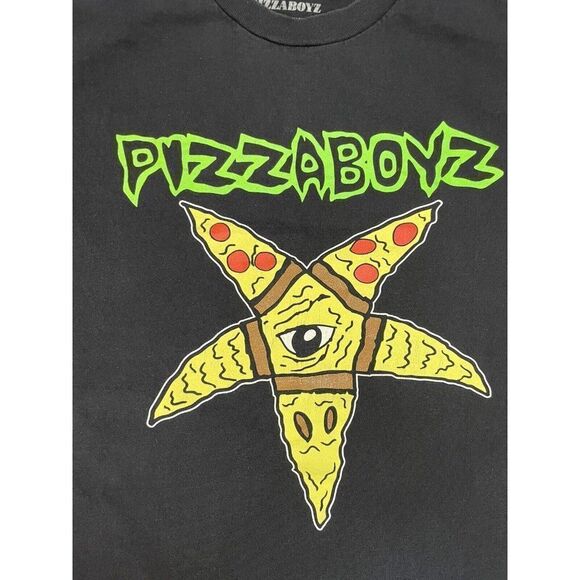 Pizzaboyz Graphic T-shirt Men Medium Black Short Sleeve - Picture 2 of 6